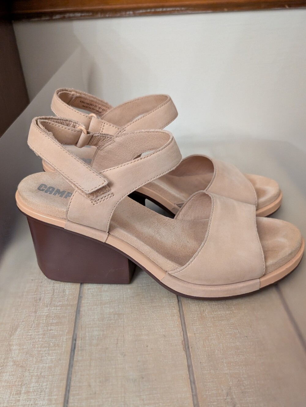 Women's Camper Suede Chunky Heeled Sandals